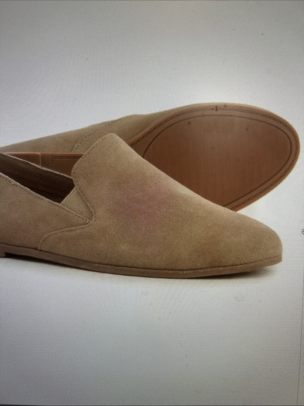 Lucky Brand SZ 10 Taupe Suede Flats Closet Essential Comfy Academia Preppy Old $